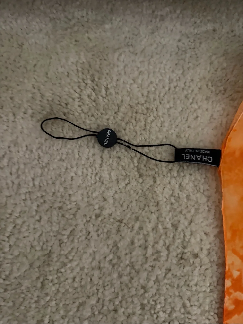 CHANEL Orange Floral & Butterfly Silk Scarf 69X33